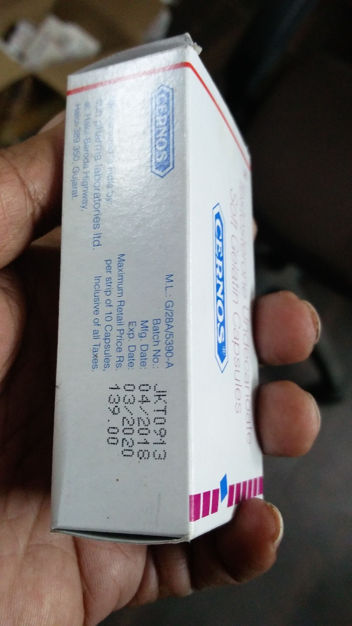Testosterone Undecanoate gelatin capcules box bottom side Cernos Caps Testosterone Undecanoate – Cernos Caps